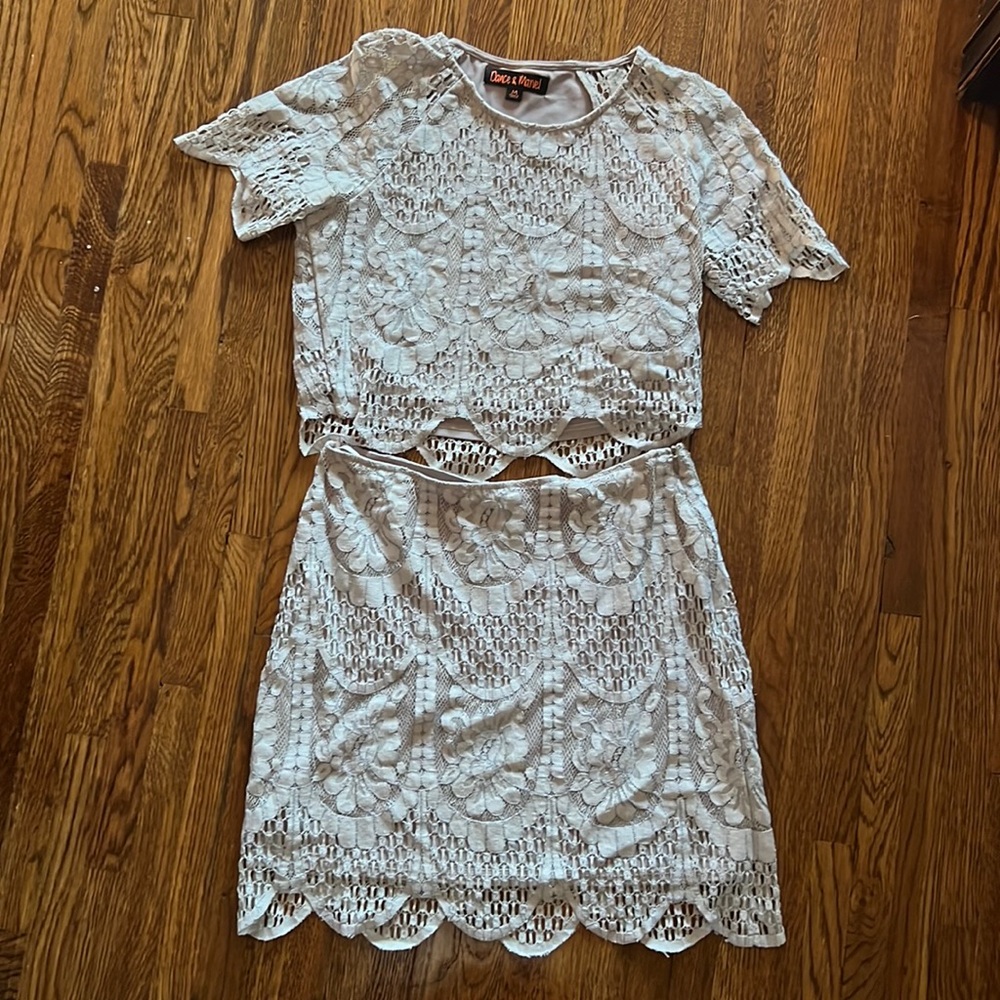 Dance & marvel lace set grey size medium